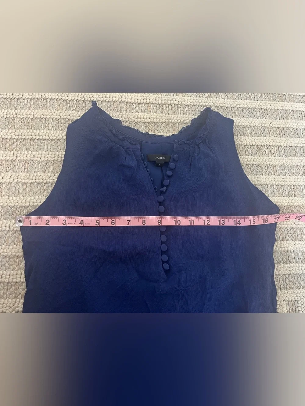 J Crew Sleeveless blouse navy size 2